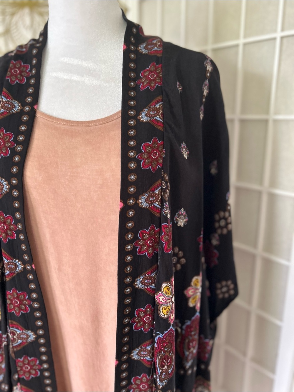 Filly Flair Boho Kimono & Lace Back Tunic Tank 2-Piece Bundle - Picture 2 of 9